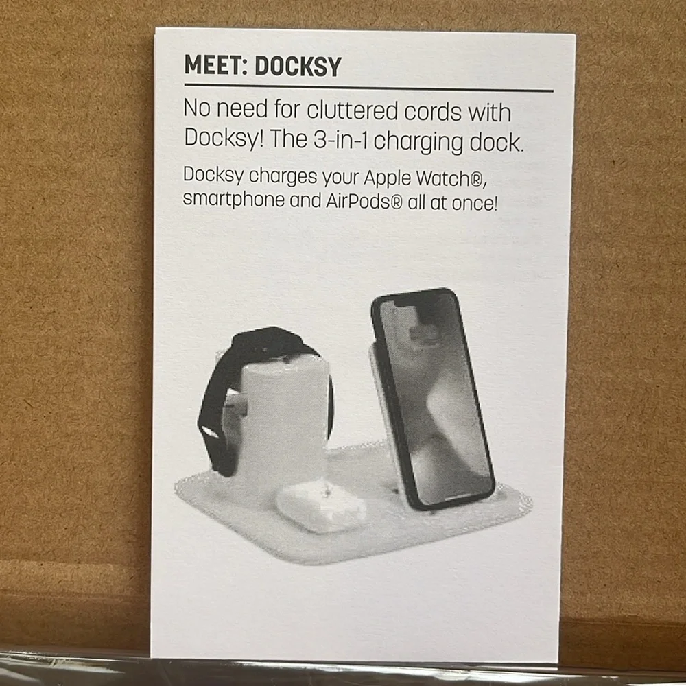 DOCKSY Apple DockStation-White-3x Charge- Phone 📱 Wireless Earbuds, Smart Watch